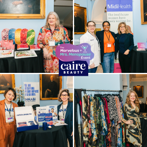 Collage of images from a conference or event featuring various booths and attendees.