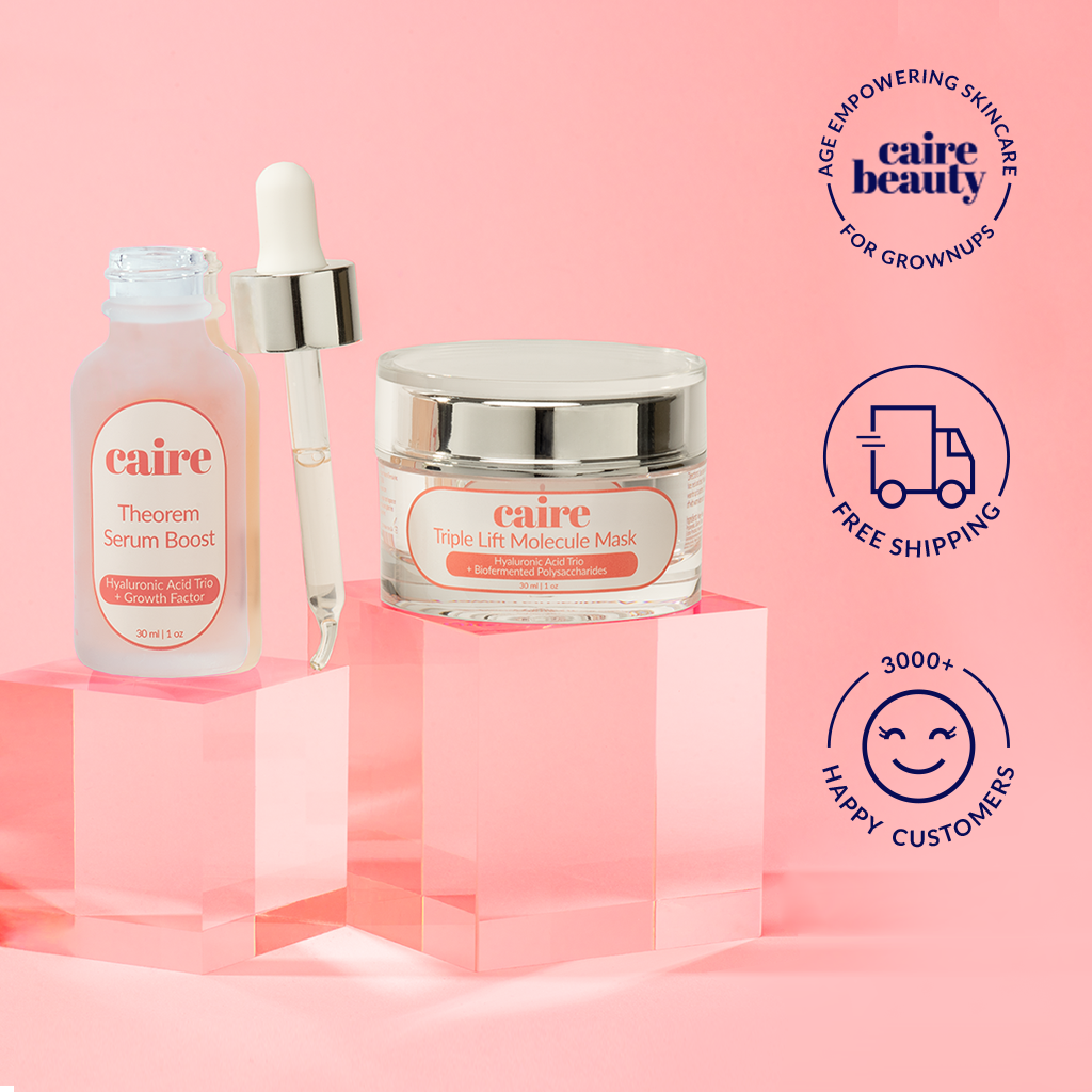 Caire is clean skincare for grownups with over 3000 customers in a year.  Caire offers free shipping on all orders and a love it or return it 30 day guarantee