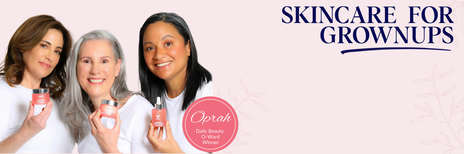 Caire Home page with Oprah