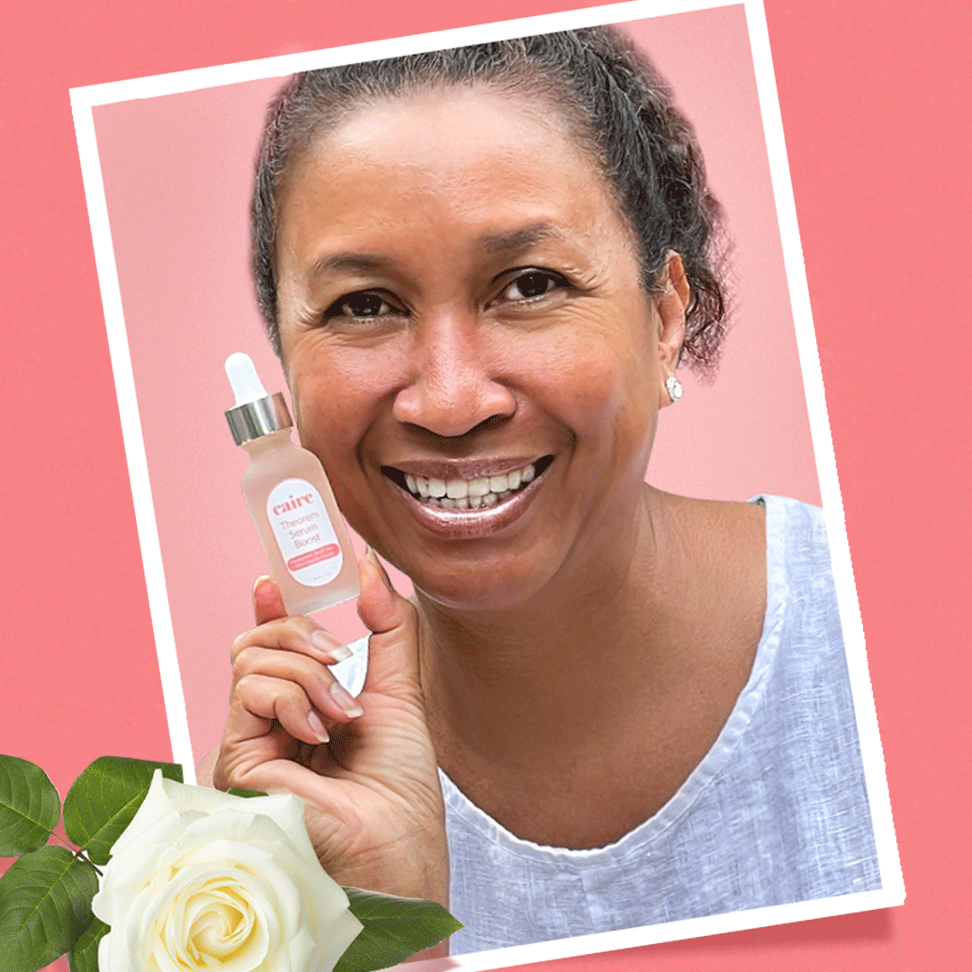 Members of the Links Inc Lorrie King and Allyson Hawkins show their glowing skin after using Caire's skincare serum. Entrepreneurs like Caire are supported through The Linkspreneurs. 