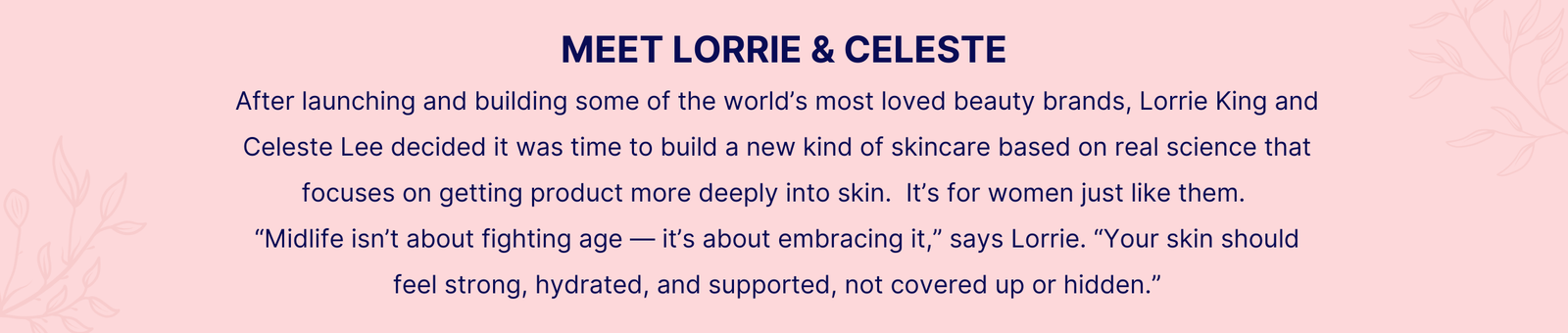 Website sub header Meet Lorrie Celeste
