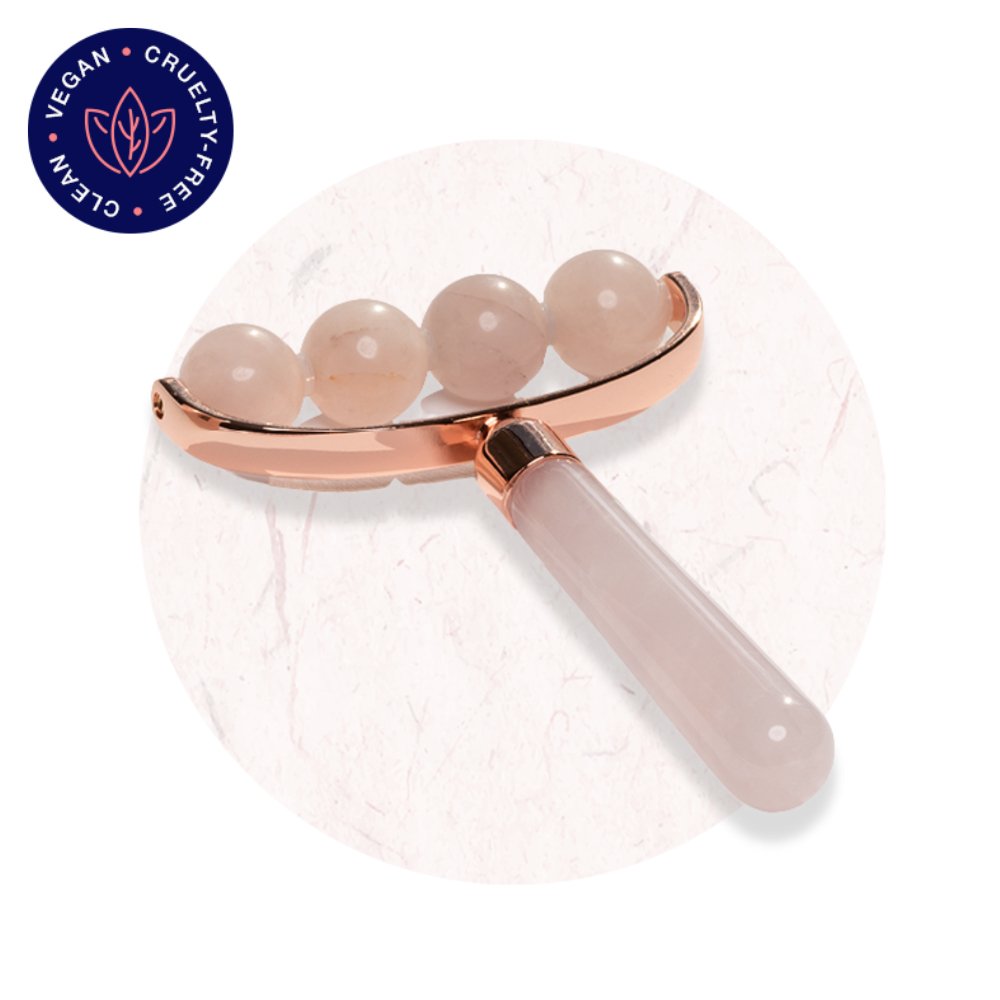 Stress Relief Rose Quartz Facial & Body Roller | Caire Beauty Stress Relief Rose Quartz Facial & Body Roller | Caire Beauty